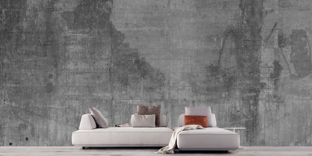Обои под бетонную стену