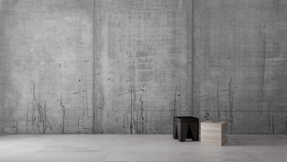 Серые обои под бетон