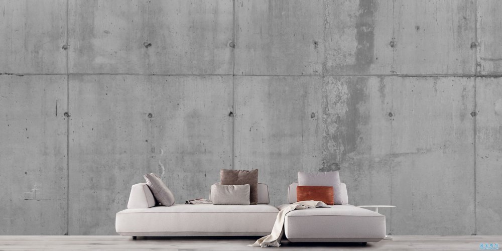 Обои под бетонную стену