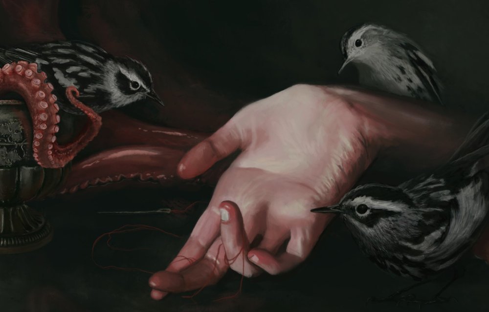 Птица в руках арт
