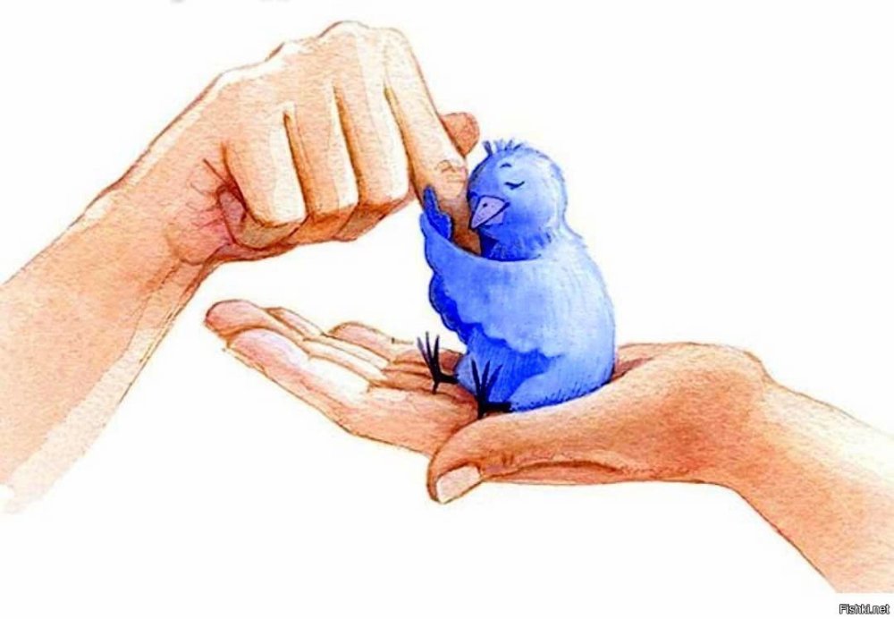 Девушка с птичкой на руке