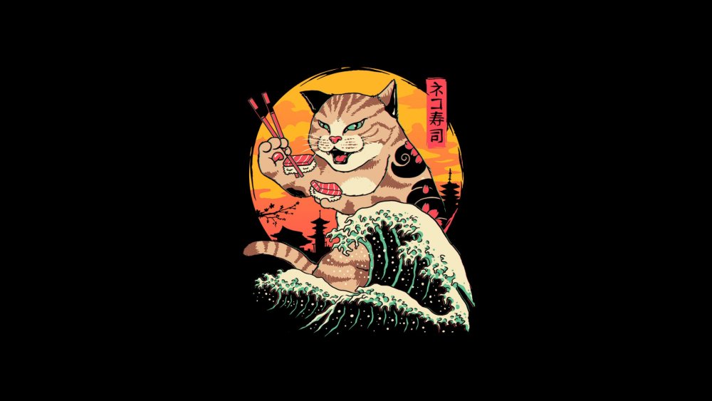 Кот в японском стиле