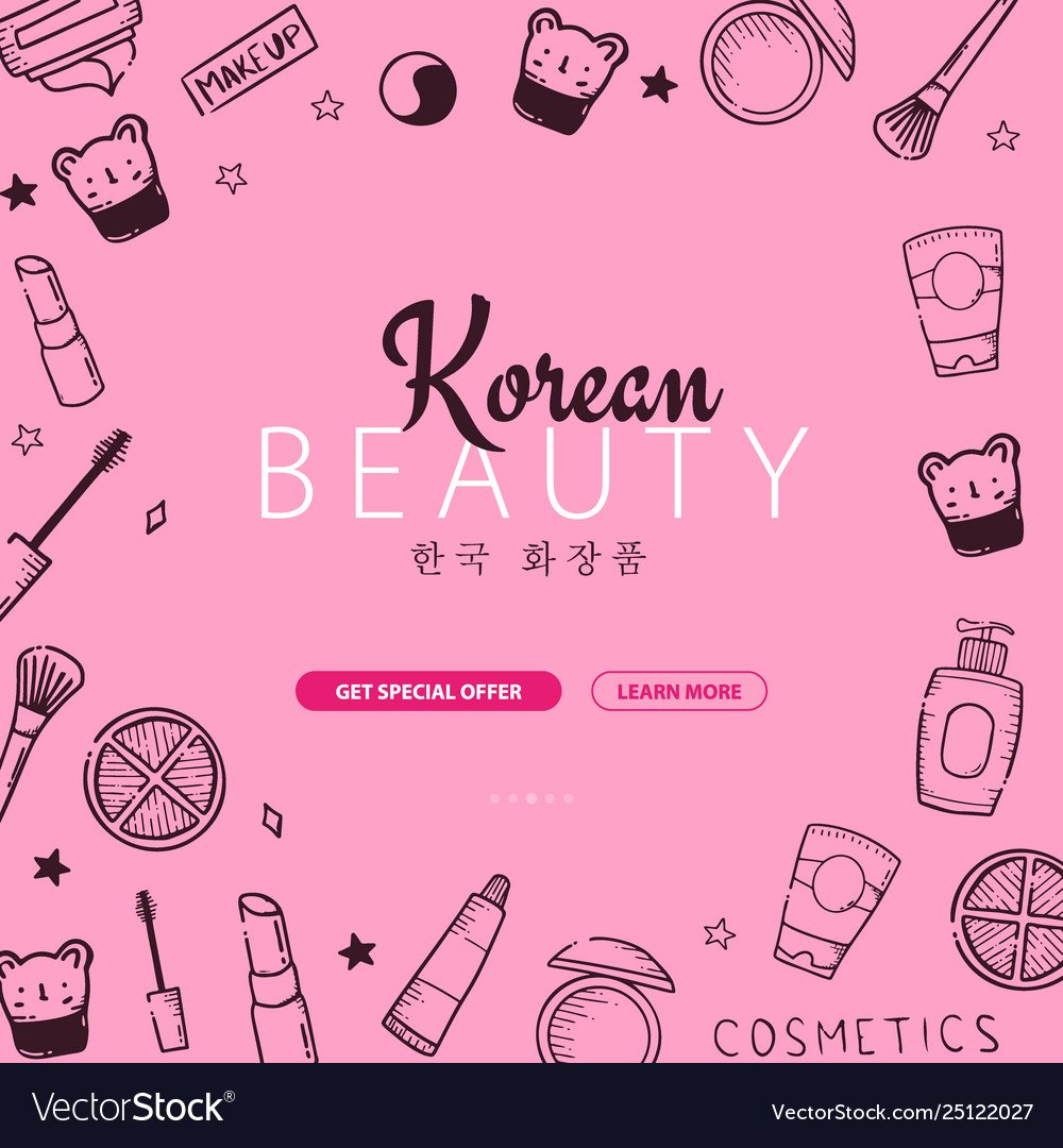 Корейская косметика вектор