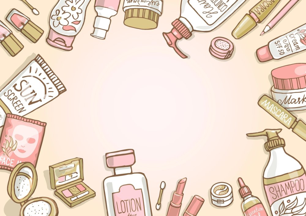 Иллюстрация уходовой косметики