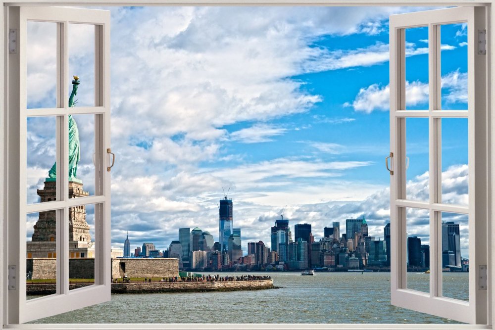 Городской вид из окна