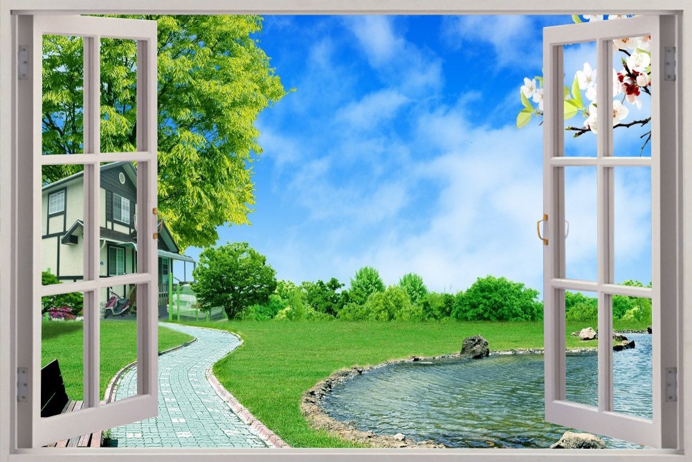 Фотообои окно в природу