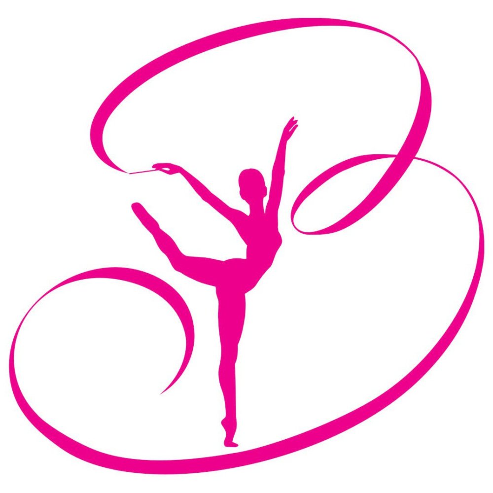 Гимнастка с лентой силуэт