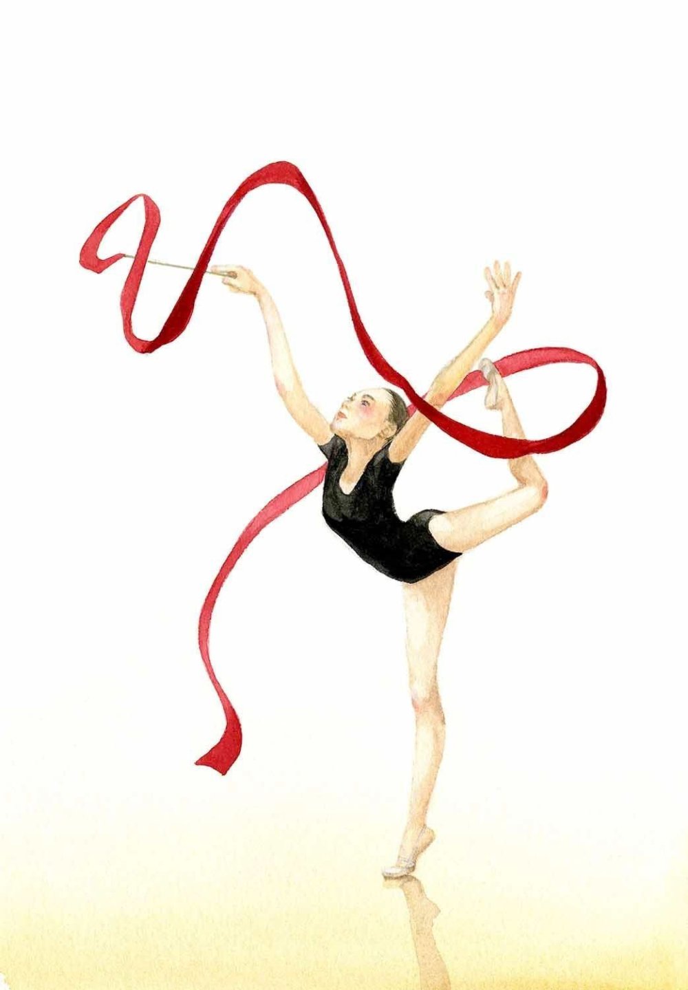 Гимнастка с лентой рисунок