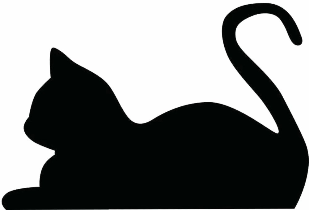 Черная кошка силуэт