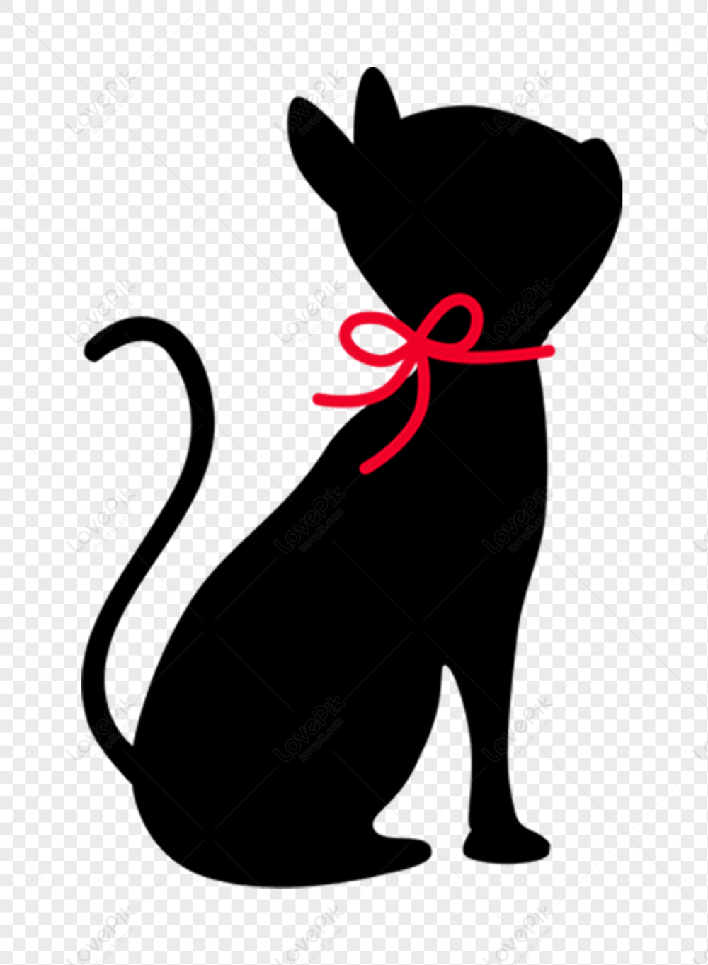 Силуэты кошек в разных позах