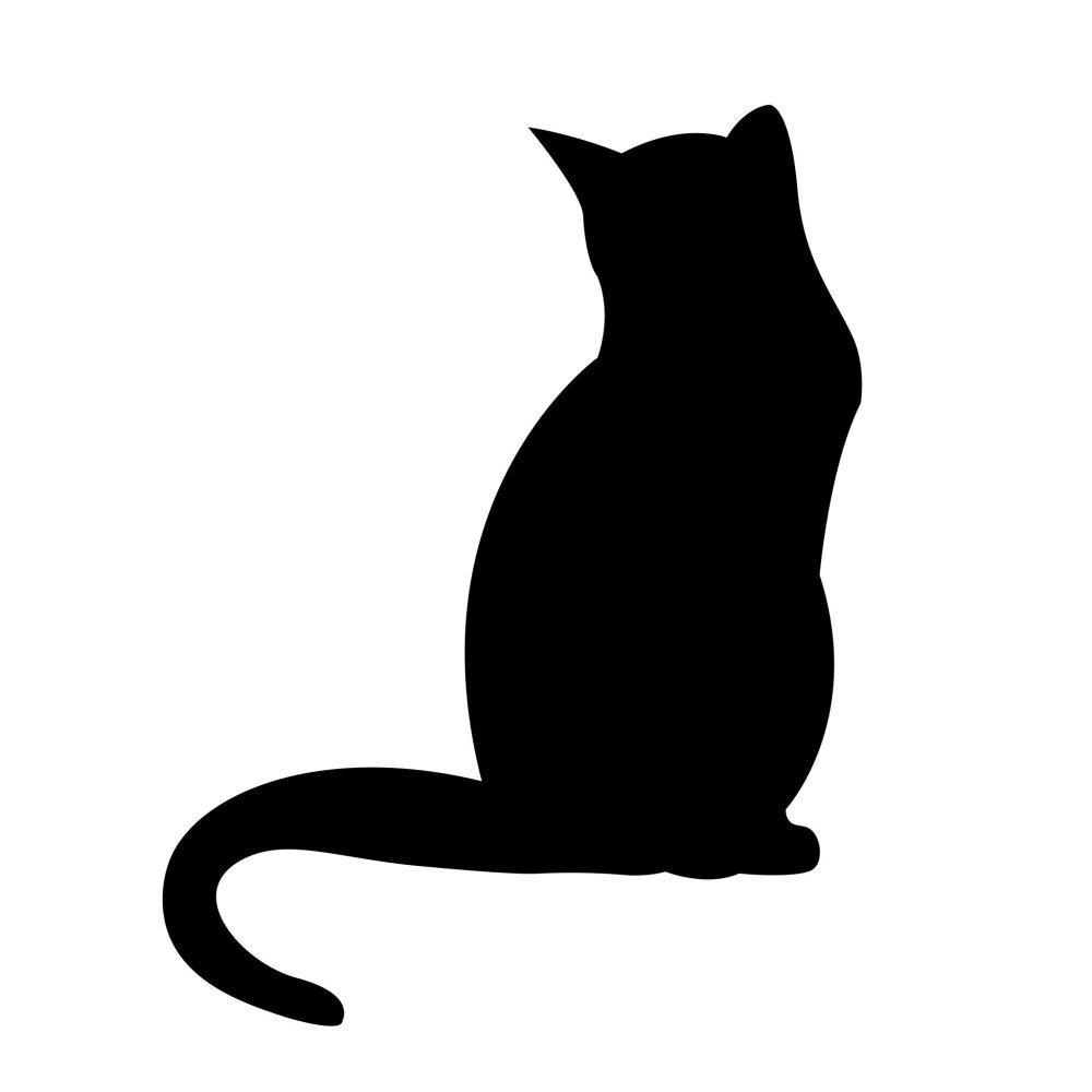 Силуэт кошки тату