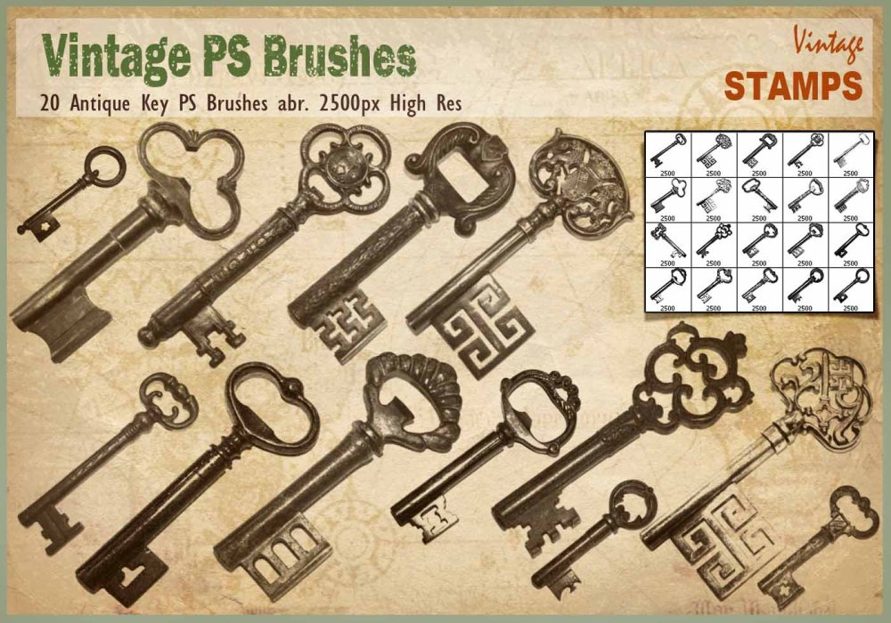 Старинный серебряный ключ