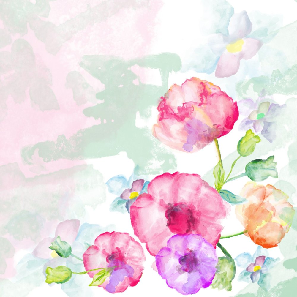 Фон цветы акварель