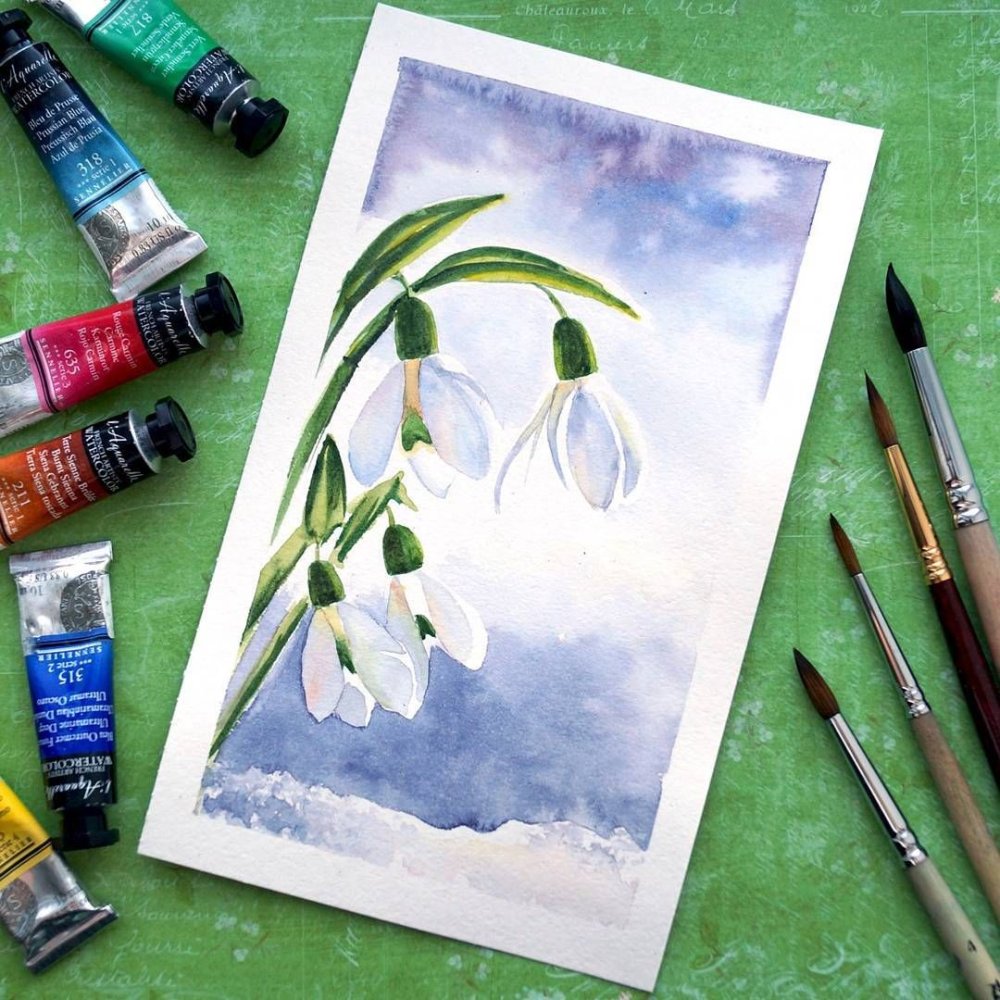 Красивый фон для рисунка гуашью