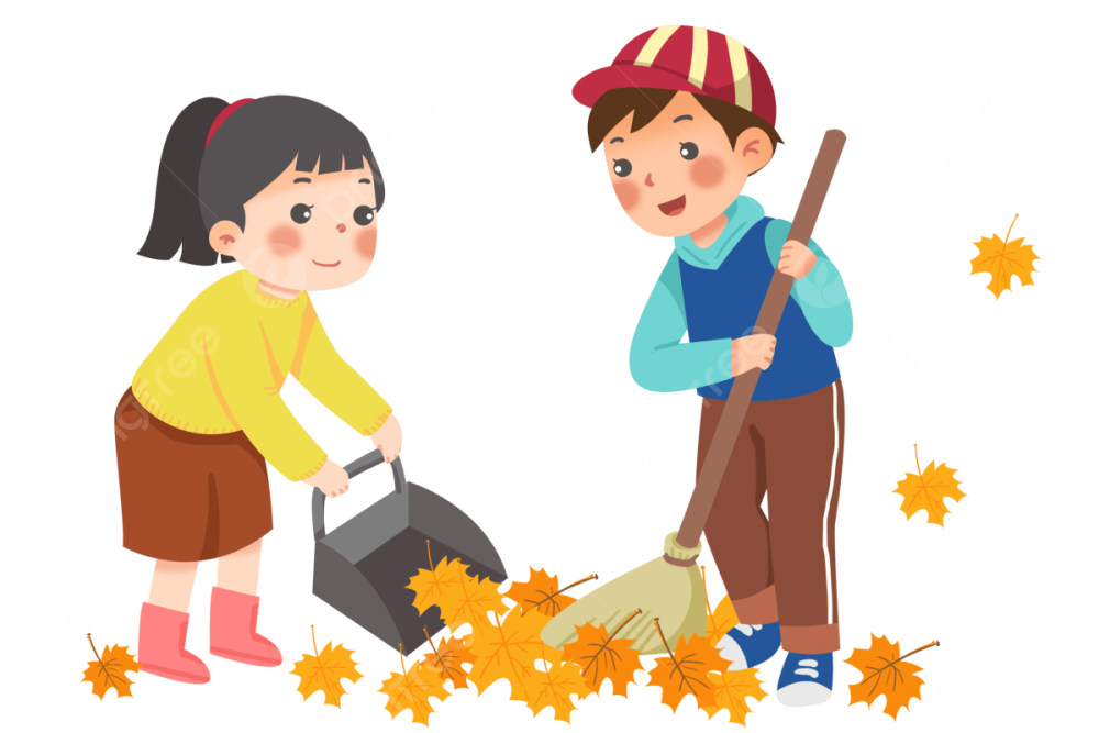 Уборка листьев в детском саду