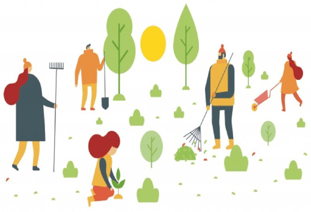 Субботник в детском саду вектор