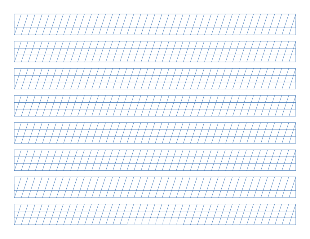 Лист в частую косую линейку