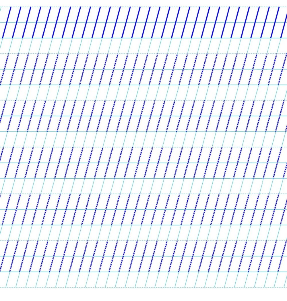 Частая косая линейка для доски