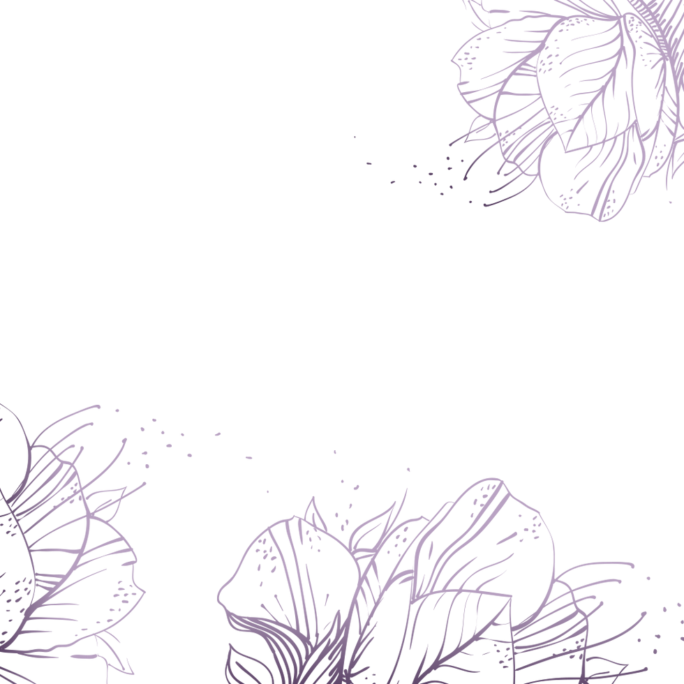 Черный контур цветов