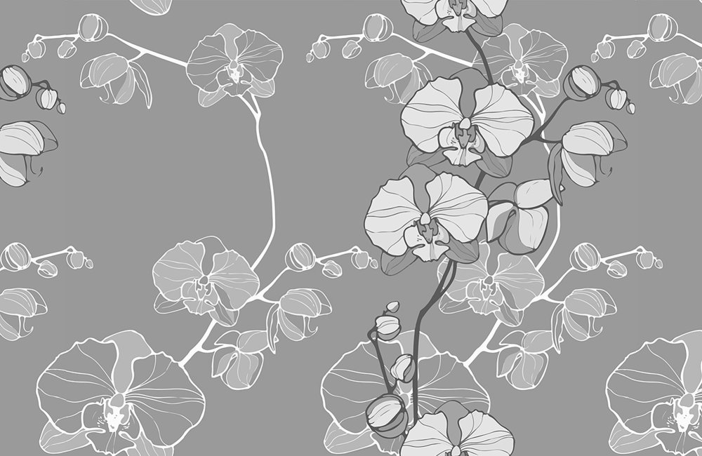 Листья паттерн чб