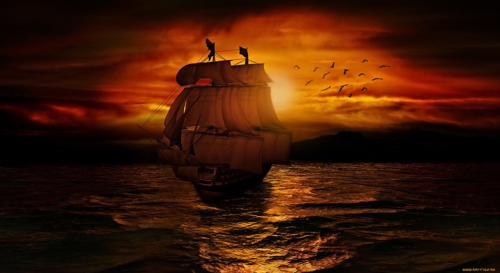 Корабль в море