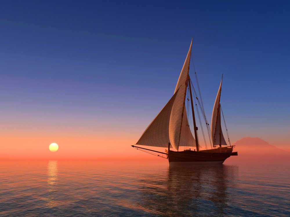 Парусник на закате