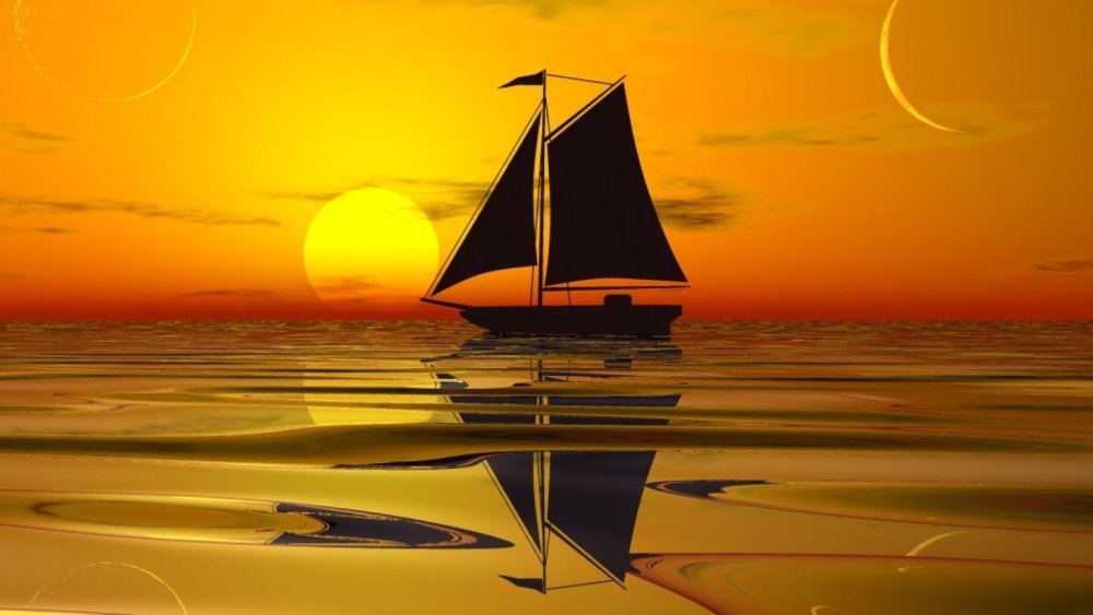 Парусник на закате