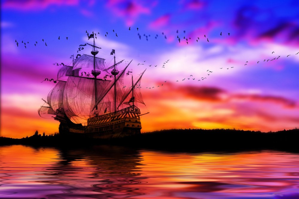 Фиолетовый корабль