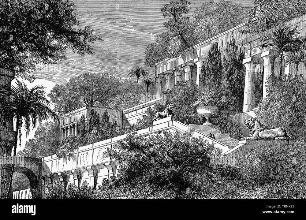 2 Чудо света висячие сады Семирамиды гравюра