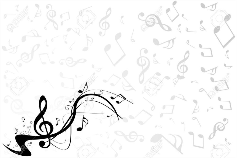 Фон Ноты черно белые