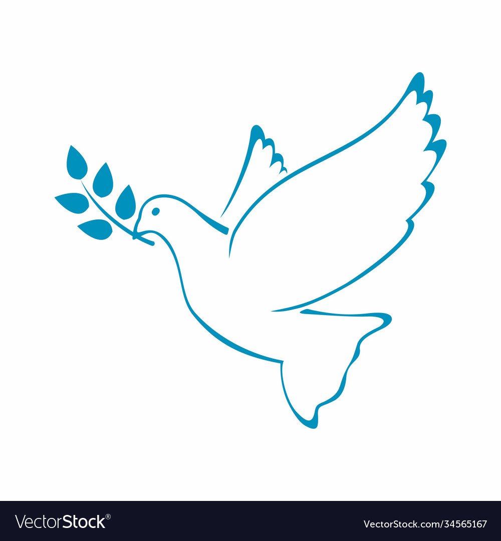 Голубь мира с веточкой оливы