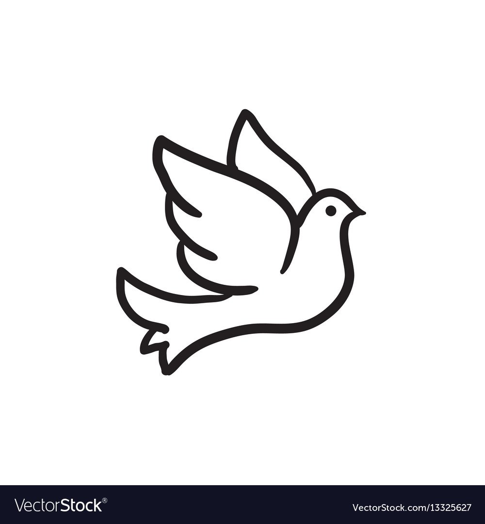 Голубь символ контур