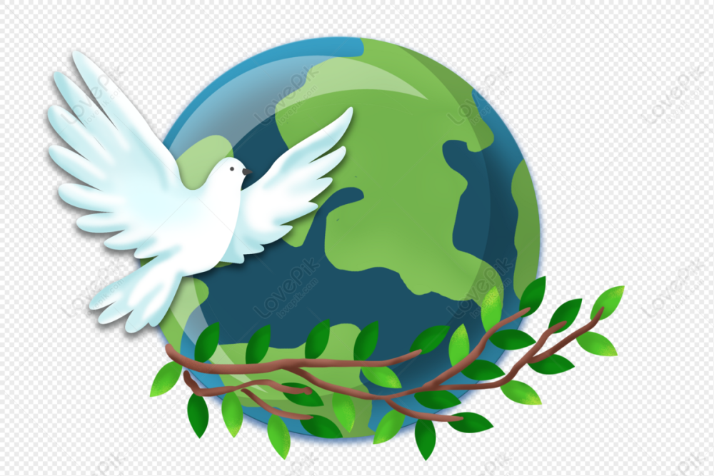 Голубь на фоне земного шара