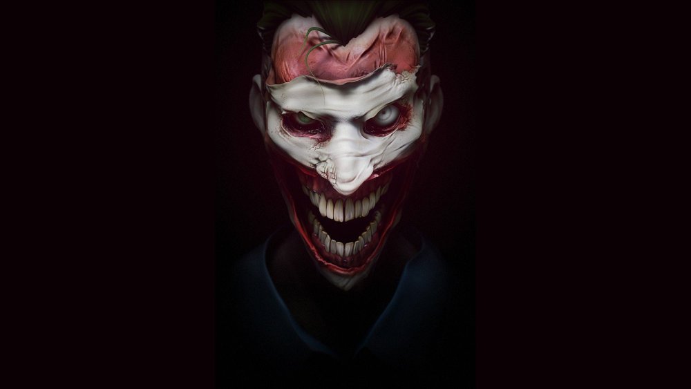 Зловещая улыбка на черном фоне