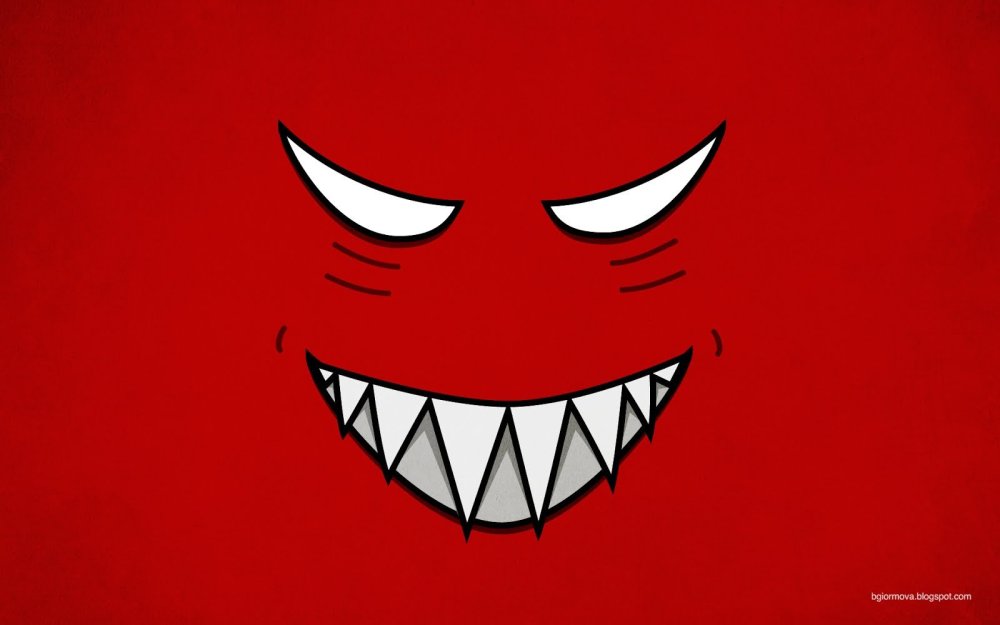 Злобная улыбка на Красном фоне
