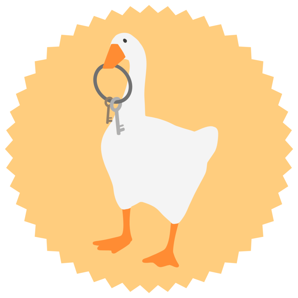 Гусь на оранжевом фоне