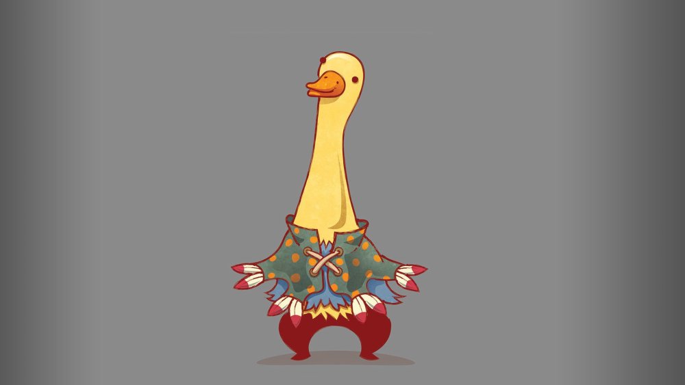 Рисунок желтый Гусь