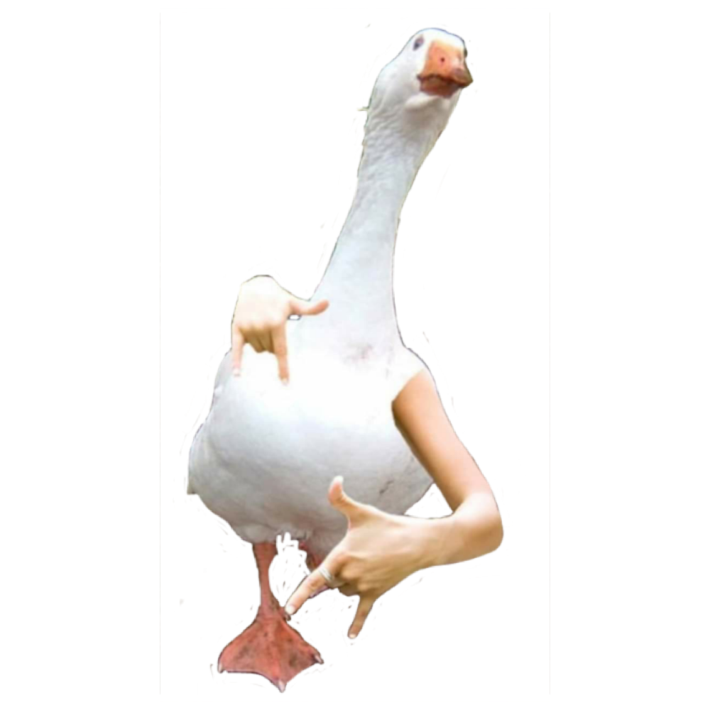 Гусь нарисованный смешной