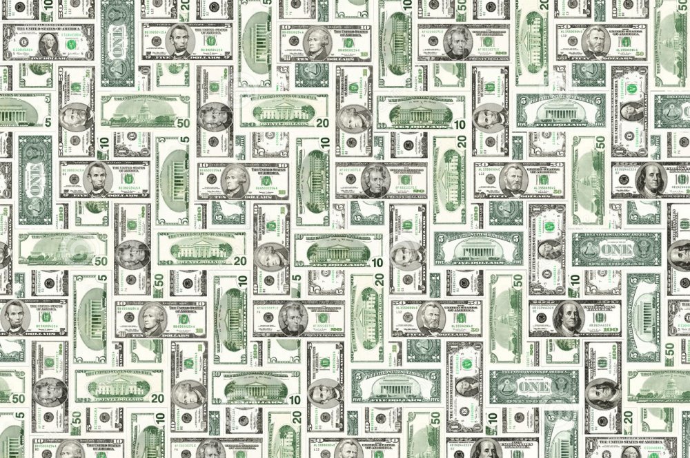 Деньги на черном фоне