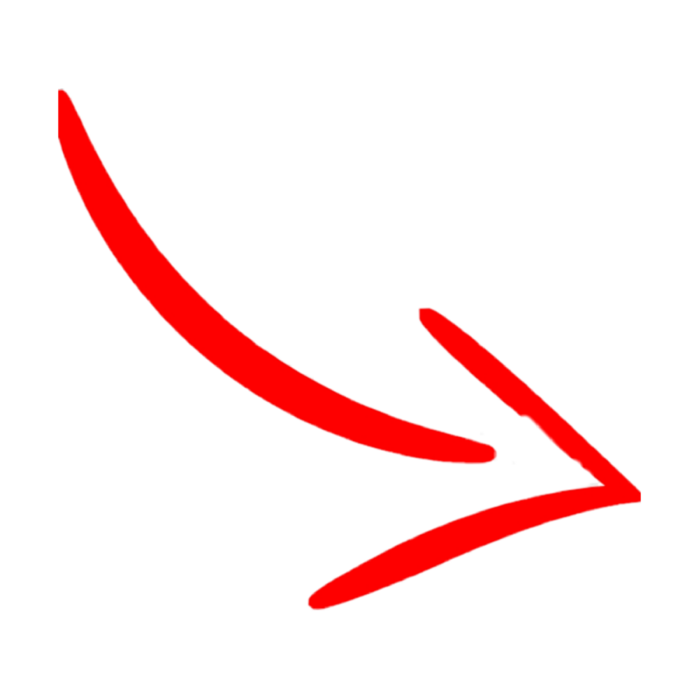 Кривая красная стрелка на прозрачном фоне