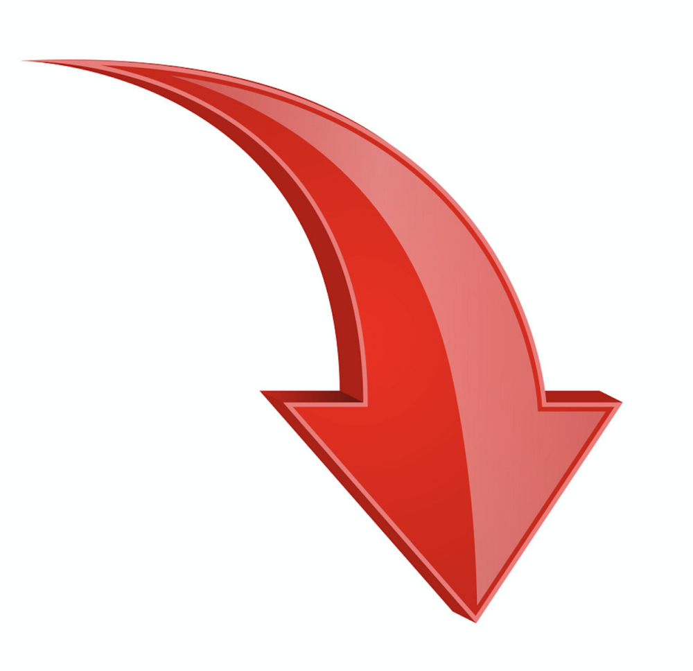 Красная стрелка вниз