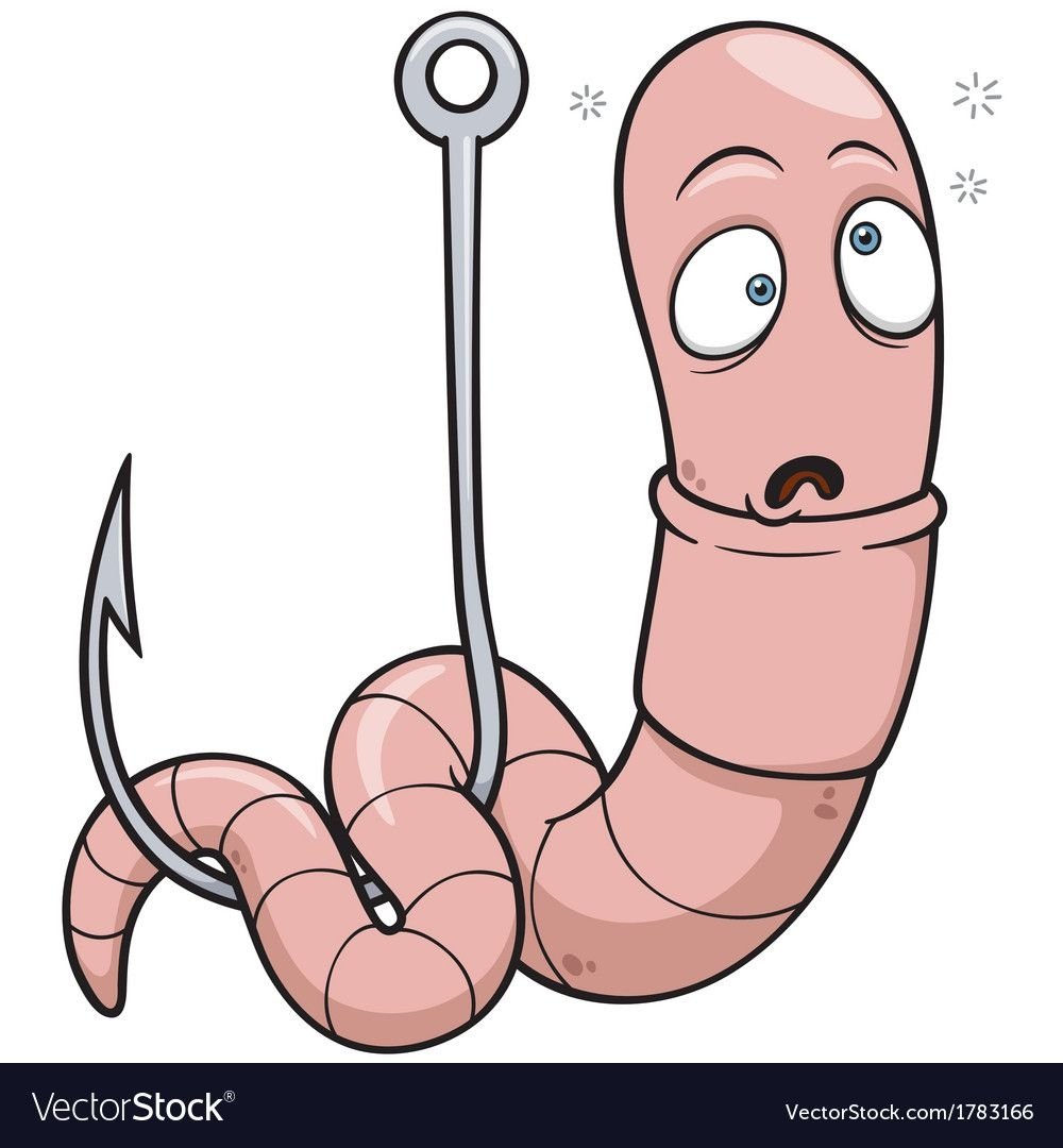 Червяк на крючке