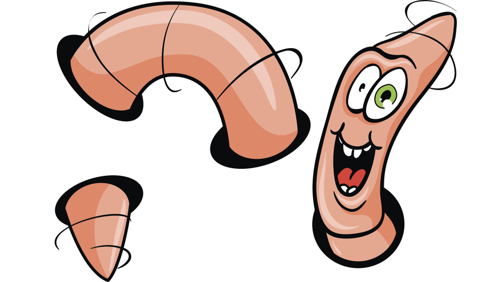 Нарисованные червяки смешные