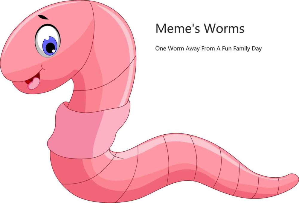 Червяк дождевой мультяшный