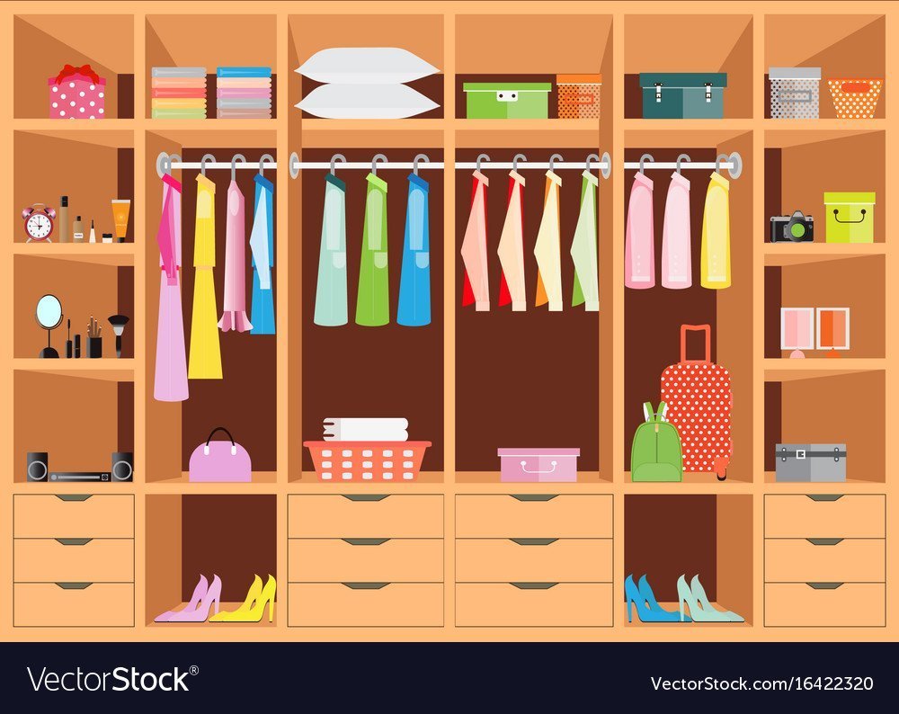 Одежда в шкафу мультяшная