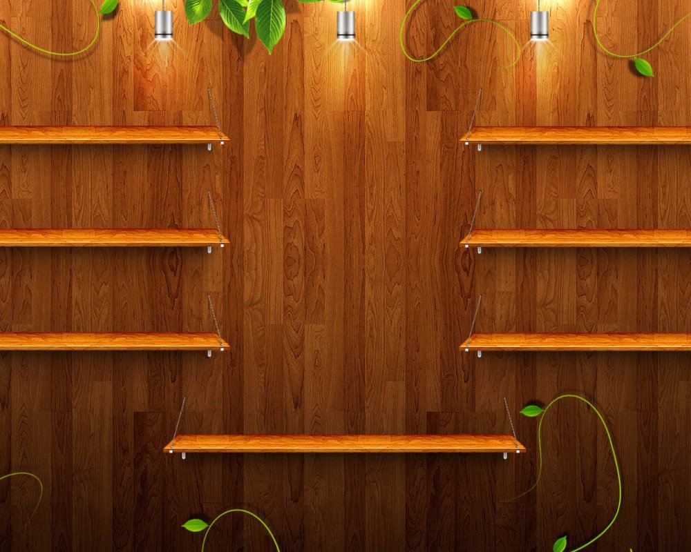 Обои с полочками