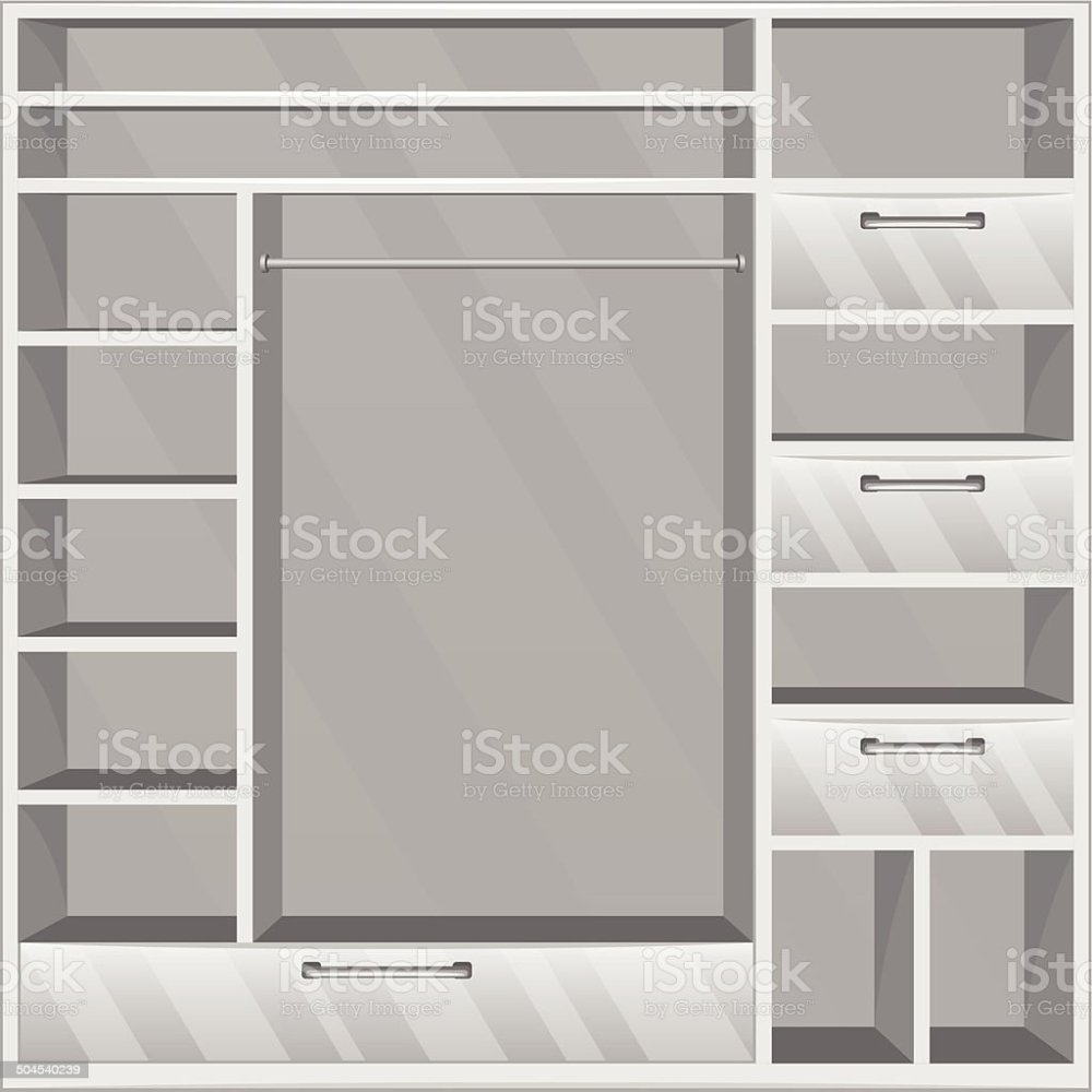 Шкаф открытый пустой вектор