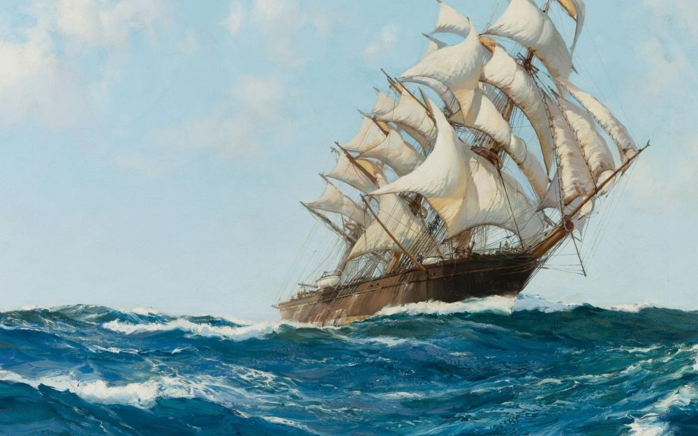 Montague Dawson, парусники HD