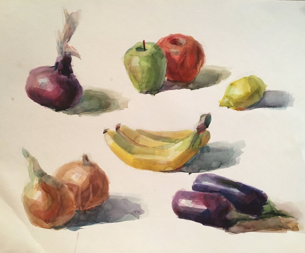 Академическая живопись яблоки этюды