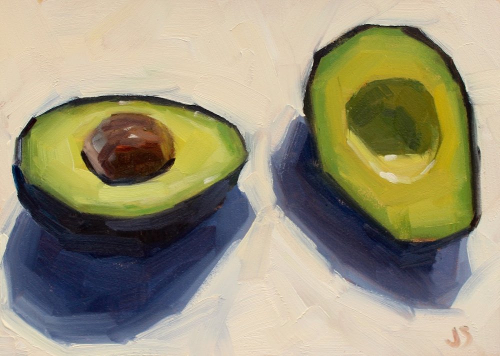 Живопись мастихином авокадо